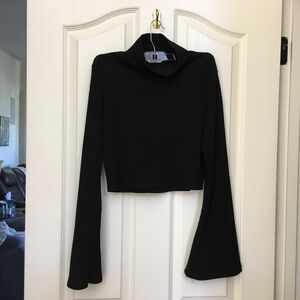 Crop sweater with bell sleeves